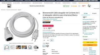 Brennenstuhl Cable Alargador de Corriente por 10,60€