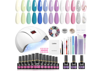 Lictin Kit Uñas de Gel kit Lampara 12 Coloresx 8ml Esmalte Semipermanente Gel Uñas por solo 15,56€