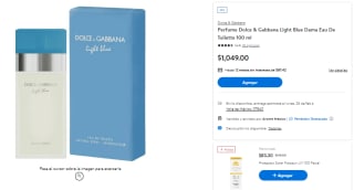 Perfume D&G Light Blue 100ml Mujer por $749 en Walmart