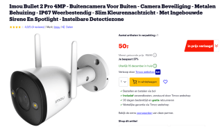 Imou Bullet 2 Pro 4MP - Buitencamera voor €50 bij Bol