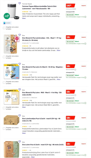 Tot 50% korting op luiers, billendoeken en luieremmers bij Bol.com