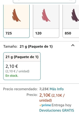 Rimmel London Lasting Finish lip liner, delineador de labios, tono 725 por 2€.