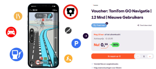 Voucher voor de TomTom GO Navigation-app 12 maanden voor €0,99 bij Ibood