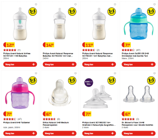 1+1 gratis op alle A-merken babyaccessoires bij Kruidvat