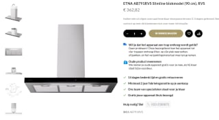 ETNA AB791RVS Wandschouw afzuigkap voor €362,82 bij Doppenberg