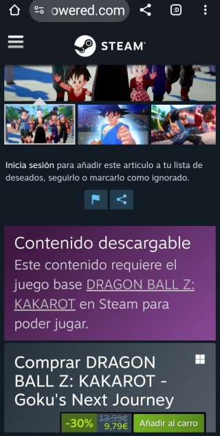 Juego Dragon Ball Z Kakarot.Goku's Next Journey por 9,79€.