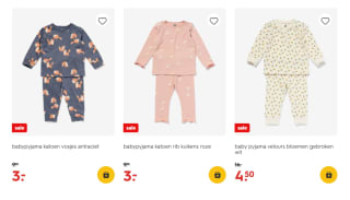 Diverse Babypyjama's vanaf €3 bij de Hema