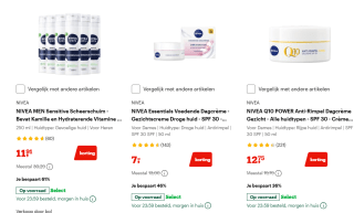 Tot 60% korting op NIVEA artikelen bij Bol