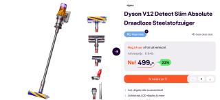 Dyson steelstofzuiger V12 DETECT SLIM Absolute voor €499 bij ibood