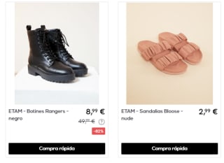 Ropa de la marca Etam desde solo 0,99€ grandes ofertas