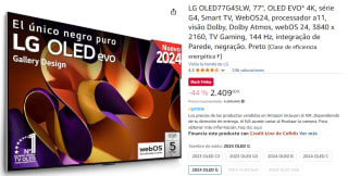 Televisor LG OLED77G45LW (OLED - 77'' - 196 cm - 4K Ultra HD - Smart TV) por 2409€