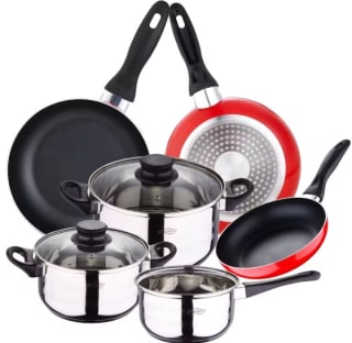 San Ignacio Bateria 5pcs acero inoxidable + Set 3 sartenes Ø16/20/24 cm por 21,14€.