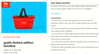 Gratis limited edition HEMA-mandje Kerstbal