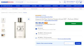 Perfume Masculino Acqua di Giò Pour Homme de 200ml - R$ 384,90