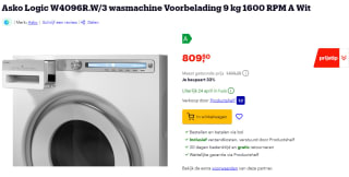 Asko W4096R.W/3 wasmachine voor €809,50 bij Bol