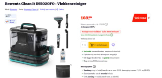 Rowenta IN5020 Clean It tapijtreiniger voor €144,99 na cashback via Bol