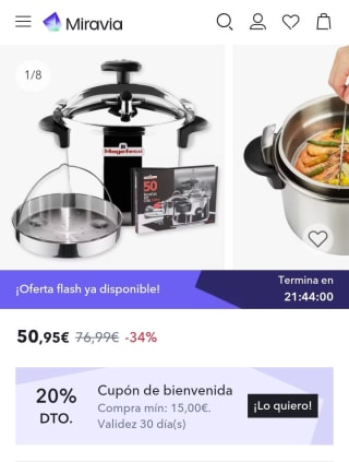 MAGEFESA ® Star Recta Olla a presión rápida de 6 litros+ cestillo + libro recetas por 40,95€.