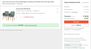 18% extra korting op geselecteerde artikelen bij Home24