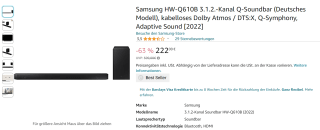 Samsung HW-Q610B 3.1.2. soundbar voor €222