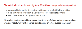 Gratis CliniClowns Spreekbeurtpakket + Pret-aankleed-pakket