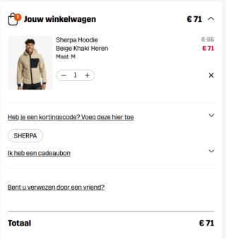 25% korting op Sherpa Hoodie in Beige Khaki bij Revolutionrace