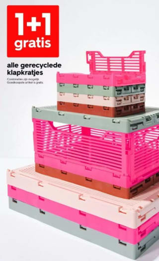 1+1 gratis op alle gerecyclede krapkratjes bij HEMA