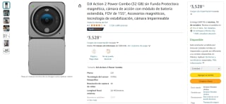 DJI Action 2 Power Combo (32GB) por $3,529 en Amazon