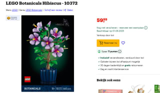 LEGO botanicals 10372 hibiscus voor €59,99 bij Bol