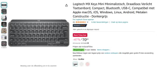 Logitech MX Keys Mini toetsenbord voor €70 bij Amazon