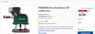 PARKSIDE Accu-bovenfrees 12V zonder accu voor €24,99 in de Lidl webshop