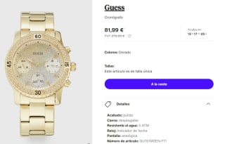 Reloj Cronografo de Mujer Guess por 81.99€