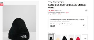 Gorro unisex The North Face Box Cuffed Beanie por 16.70€