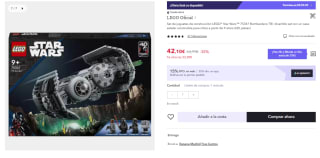 LEGO Star Wars TM Bombardero Tie, Maqueta de Caza Estelar para Construir, Droide Gonk y Mini Figura de Darth Vader, Espada Láser de Juguete por 29.47€