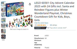 Get a Lego advent calendars for only £16.99 available at Amazon