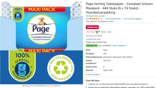 6x 74 stuks Page vochtige doekjes voor €8,99 bij Amazon