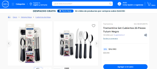 Tramontina Set Cubiertos 25 Piezas Tulum Negro por $16.990