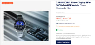 Casio Edifice EFV-600D-2AVUEF Heren Horloge voor €69