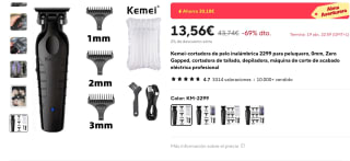 Kemei-cortadora de pelo inalámbrica por 13,56€