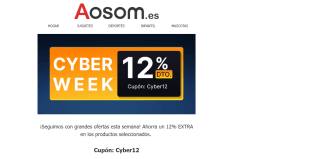 Cyberweek en Aosom 12% descuento en seleccionados y envíos gratis