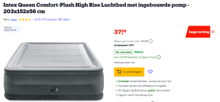 Intex Comfort Plush luchtbed - tweepersoons voor €37,39 bij bol