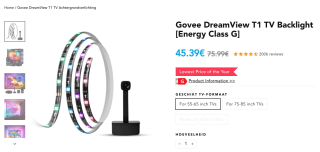 Govee DreamView T1 TV Backlight voor 45,39 euro
