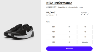 Zapatillas Nike AIR ZOOM TR 1 por 54€