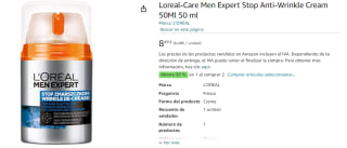 2 Botes de L'Oréal París MEN EXPERT stop arrugas Tratamiento Facial Hidratante - Cremas Antiarrugas y Antiedad por 12.73€