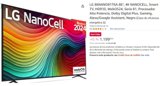 Televisor LED 86" - LG 86NANO81T6A, UHD 4K, Procesador Inteligente 4K α8, Smart TV, DVB-T2 (H.265) por 1.169€