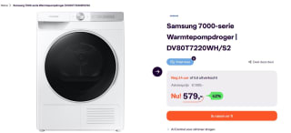 Samsung 7000-serie Warmtepompdroger voor €579 bij Ibood