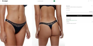 Black Limba Tanga de microfibra satinada y encaje geométrico por solo 6€