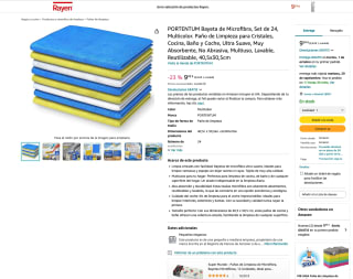 Pack 24 bayetas de Microfibra de 40,5 x 30,5 cm por 9,99€