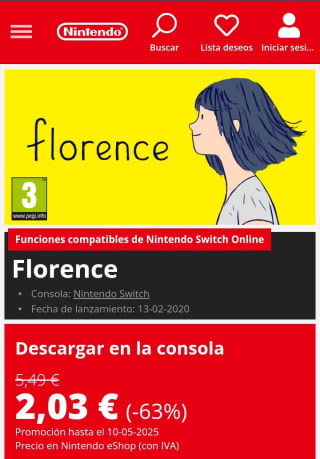 Florence Nintendo Switch por 2,03€.