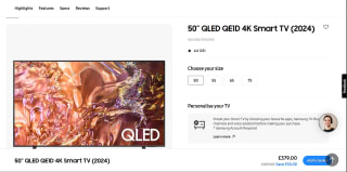 Samsung 50" QLED QE1D 4K Smart TV (2024) available for £379