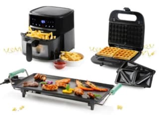 Domo airfryer, teppanyaki & wafel/croquemachine voor €59,99 bij Hubo